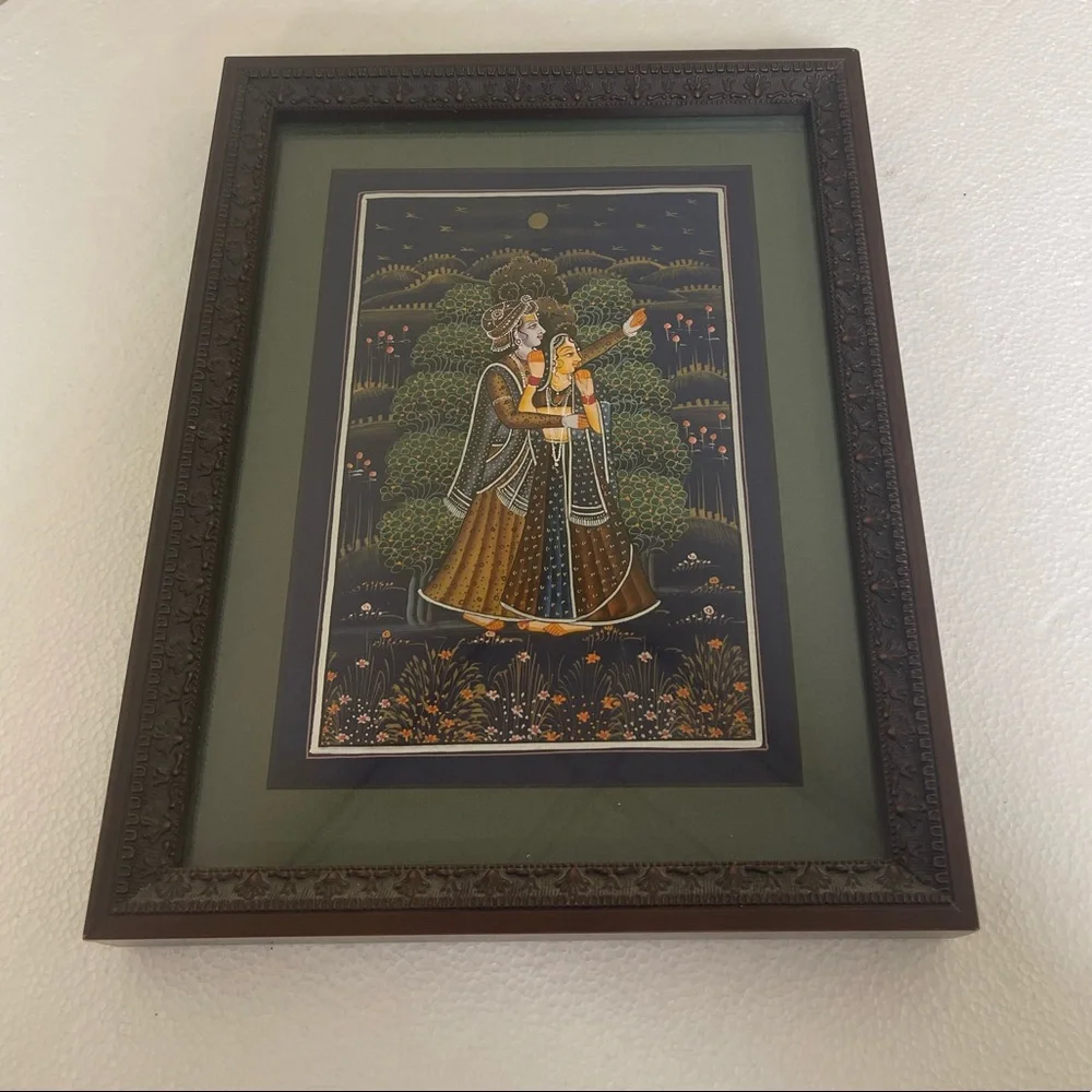 East Asian Ornate Framed Wall Art 10x8 - Picture 1 of 6